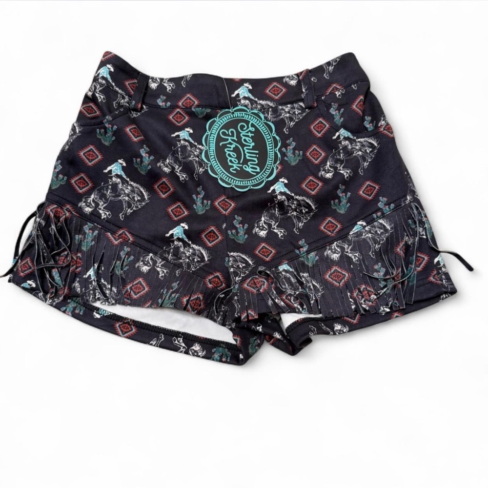 Cowgirl Tuff Women's High Waist Black Shorts